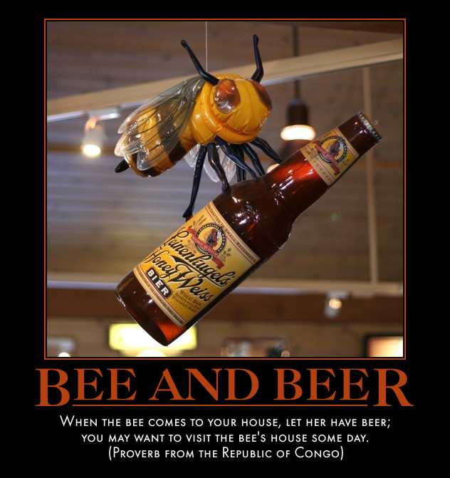 bee and beer bottle