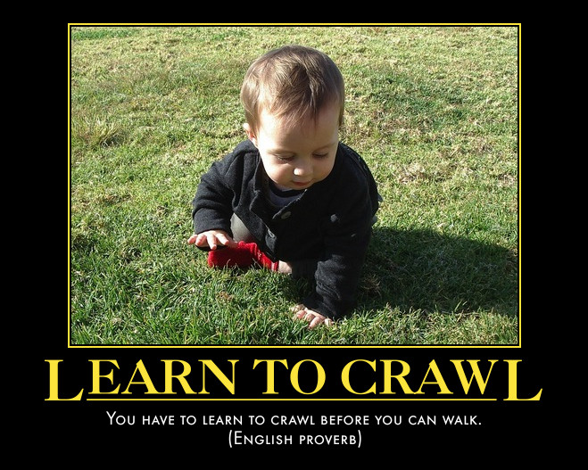 small child crawling