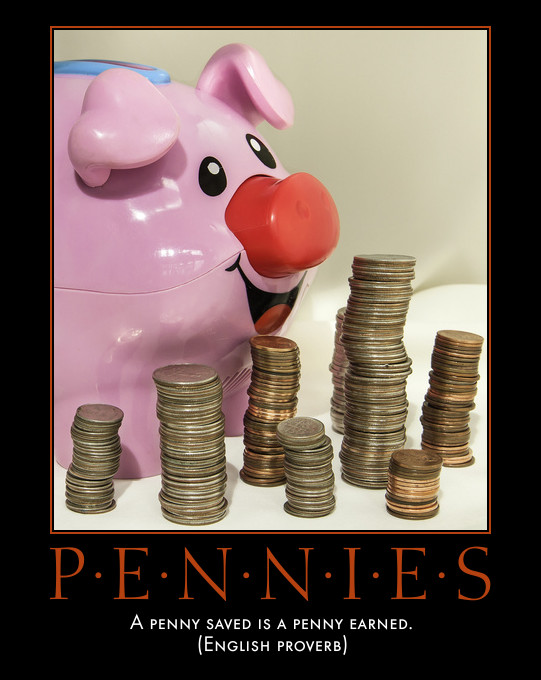 piggy bank and coins